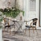 Flash Furniture Bordeaux French Bistro Stacking Chair w/Arms, Black/White PE Rattan/Bamboo Print Alum Frame, 2PK 2-SDA-ADS642142-BKWH-NAT-GG - alternate 3